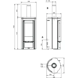 Poêle à bois Liù.16 Petra - 7,5 Kw