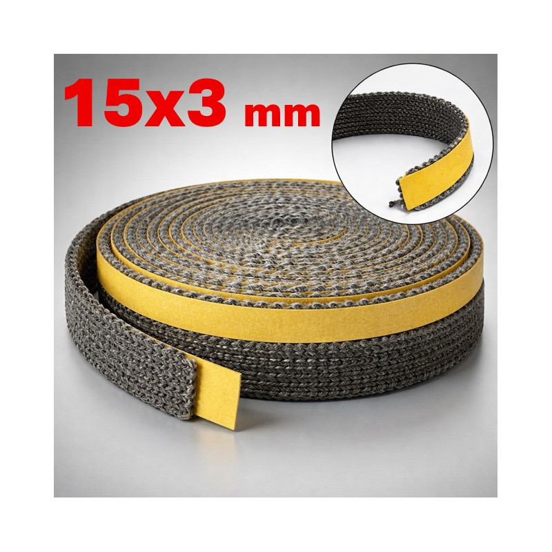 Joint plat adhésif en fibre - 15 x 3 (vendu au mètre)