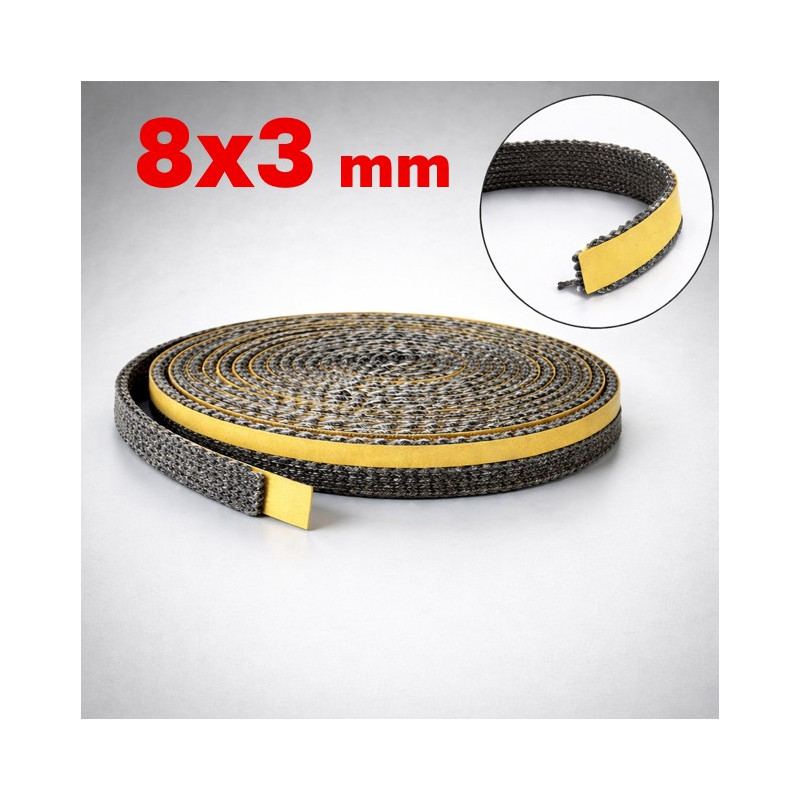 Joint plat adhésif en fibre - 8 x 3 (vendu au mètre)