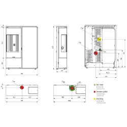 Poêle à granulés extra plat I-DEA Angolo (sortie dessus concentrique)