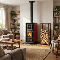 Poêle à bois avec four et plaque de cuisson Olympia Plus - 13 Kw