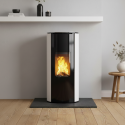 Poêle à granulés étanche Chrissie blanc (sortie concentrique dessus) - 6 Kw