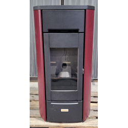 Poêle à granulés étanche Cast Round (Bordeaux) - Reconditionné - A - 8 Kw