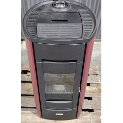 Poêle à granulés étanche Cast Round (Bordeaux) - Reconditionné - A - 8 Kw