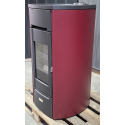 Poêle à granulés étanche Cast Round (Bordeaux) - Reconditionné - A - 8 Kw