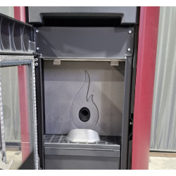 Poêle à granulés étanche Cast Round (Bordeaux) - Reconditionné - A - 8 Kw