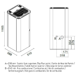 Poêle à granulés étanche Roma - Reconditionné - A+ - 9 Kw