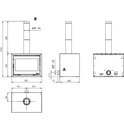 Poêle à bois Dante 5.0 - 12,4 Kw
