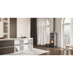 Poêle à bois avec four Gemma Forno.16 pierre naturelle - 7,3 Kw