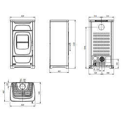 Poêle à bois Larissa - 9,3 Kw