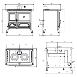 Cuisinière à bois Milly - 8,7 Kw