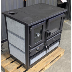Cuisinière à bois bouilleur Super Thermo Magnum pierre ollaire - Reconditionné - A+ - 17 Kw
