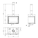 Insert à bois Inserto 80 wide - 12,4 Kw