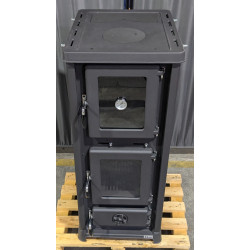 Poêle à bois avec four et plaque de cuisson Olympia Pierre Ollaire - Reconditionné - A+ - 12,2 Kw
