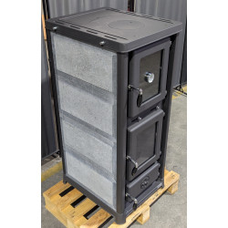 Poêle à bois avec four et plaque de cuisson Olympia Pierre Ollaire - Reconditionné - A+ - 12,2 Kw
