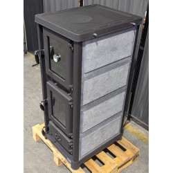 Poêle à bois avec four et plaque de cuisson Olympia Pierre Ollaire - Reconditionné - A+ - 12,2 Kw
