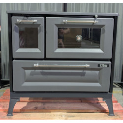 Cuisinière à bois sur socle Andésite - Reconditionnée - A - 8 Kw