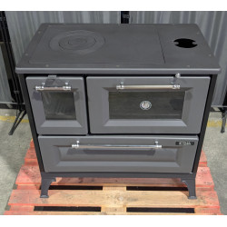 Cuisinière à bois sur socle Andésite - Reconditionnée - A - 8 Kw