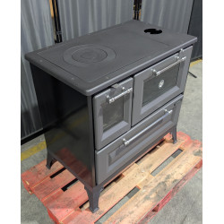 Cuisinière à bois sur socle Andésite - Reconditionnée - A - 8 Kw