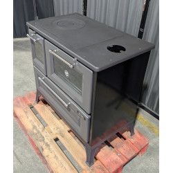 Cuisinière à bois sur socle Andésite - Reconditionnée - A - 8 Kw