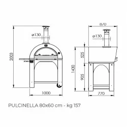 Four à pizza au gaz Pulcinella - 4 pizzas