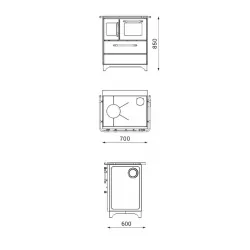 Cuisinière à bois Donna 70 Eco - 7 Kw