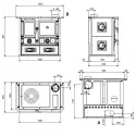Cuisinière à bois Rosa 5.0 Petra - 8,8 Kw