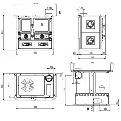 Cuisinière à bois Rosa 5.0 Petra - 8,8 Kw