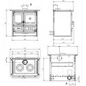 Cuisinière à bois Rosa L Steel - 9,5 Kw