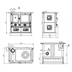 Cuisinière à bois Rosa Sinistra Reverse - 9 Kw