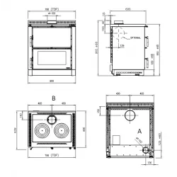 Cuisinière à bois encastrable Verona XXL - 7 Kw