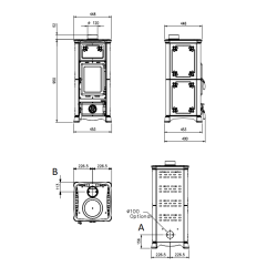 Poêle à bois Emiliana - 6,5 Kw