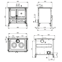 Cuisinière à bois GARDENIA.16 Steel - 9,5 Kw