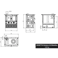 Cuisinière à Bois Rosetta 5.0 Maiolica - 7,9 Kw