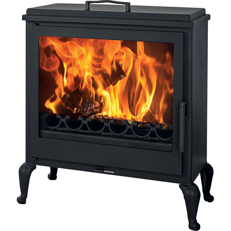 Poêle à bois avec chauffe plat Aube Panadero 7,1 kW, triple combustion — free download