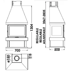 Poêle à bois Canada - 5,9 Kw