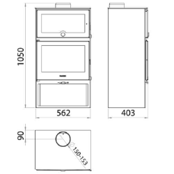 Poêle à bois avec four Zamora - 7,1 Kw