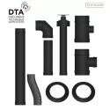 Pack Poêle à granulés étanche Vulcano EVO + Kit conduits concentrique sortie arrière - 12 Kw