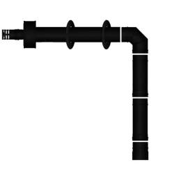 Pack poêle à granulés étanche Vulcano Up + Kit conduits concentrique sortie dessus - 10,8 Kw