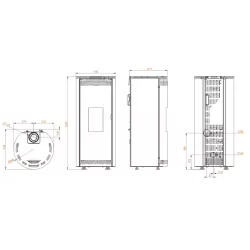 Poêle à granulés Prévert dimensions