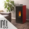 Pack poêle à granulés étanche Vulcano Up + Kit conduits concentrique sortie dessus bordeaux