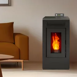 Poêle à granulés étanche Vulcano EVO 12kw noir salon