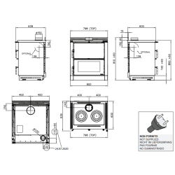 Cuisinière à bois encastrable Verona XXL Petra - 7 Kw