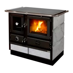Cuisinière à bois bouilleur Super Thermo Magnum pierre ollaire - 17 Kw