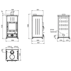 Poêle à bois Fedora - 9 Kw