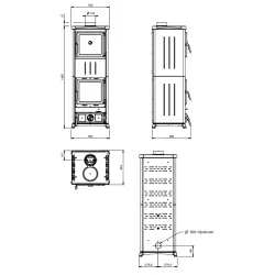 Poêle à bois avec four Nova Forno - 11,8 Kw
