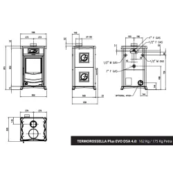 Poêle à bois bouilleur TermoRossella plus Evo DSA 4.0 - 11 Kw