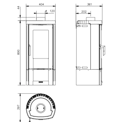 Poêle à bois Candy LEAN - 6,6 Kw
