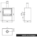 Poêle à bois Dante con portalegna - 12,4 Kw