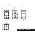 Poêle à bois Rossella R1 5.0 Ceramica - 9 Kw